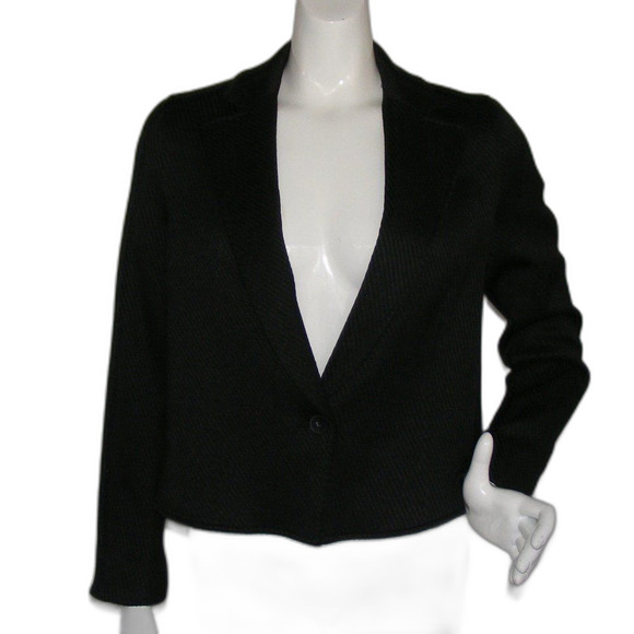 M.M LAFLEUR Blazer, 12,  Black, Twill Jacket, Single button, Buttonless cuffs - Picture 1 of 14